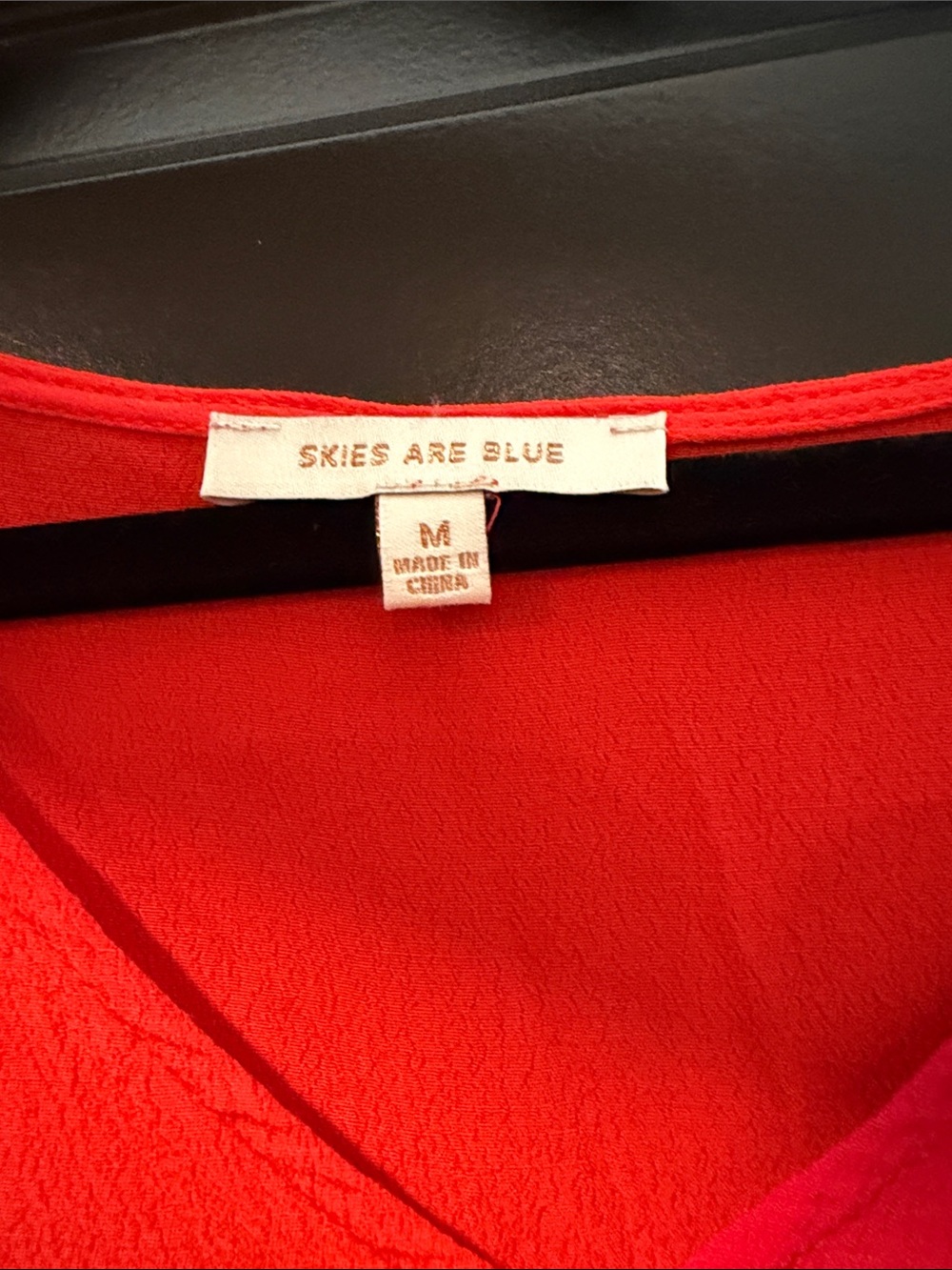 Skies Are Blue Red & Fuchsia V-Neck Tie Dress - Picture 2 of 3
